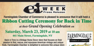Farmingdale Chamber of Commerce is pleased to announce that it will hold a Ribbon Cutting Ceremony for Back in Time